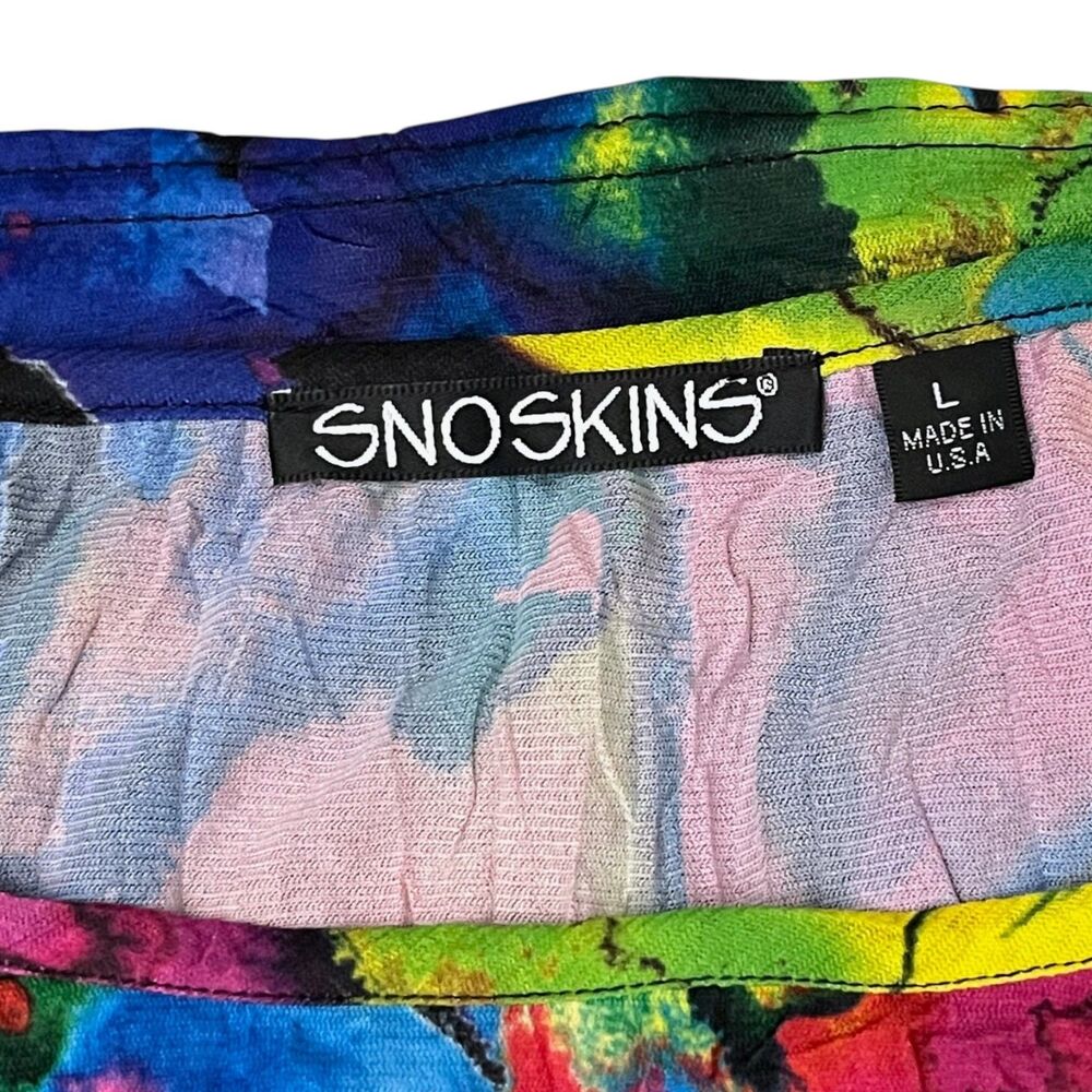 SnoSkins Crinkle Top Womens L Multicolor Abstract Art Print 3/4 Sleeve USA - Picture 6 of 8